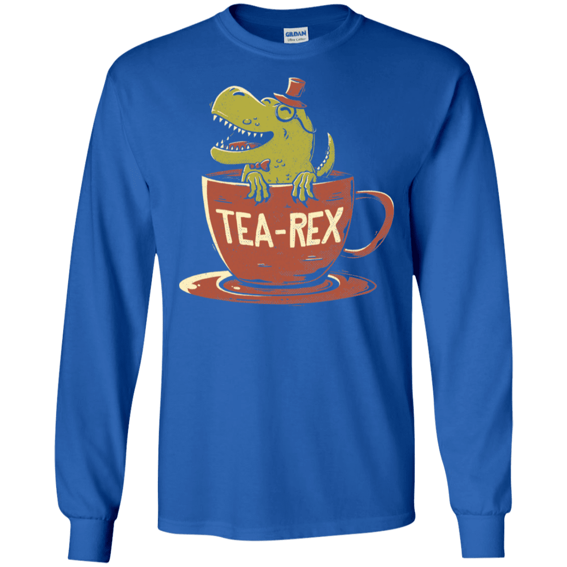 T-Shirts Royal / S Tea-Rex Men's Long Sleeve T-Shirt