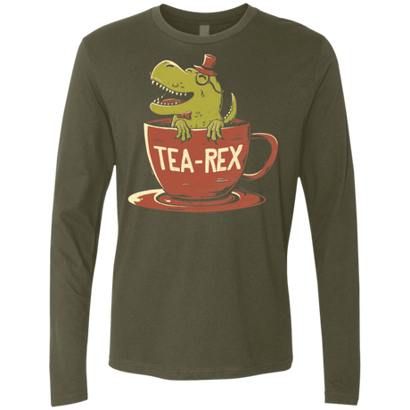 T-Shirts Military Green / S Tea-Rex Men's Premium Long Sleeve