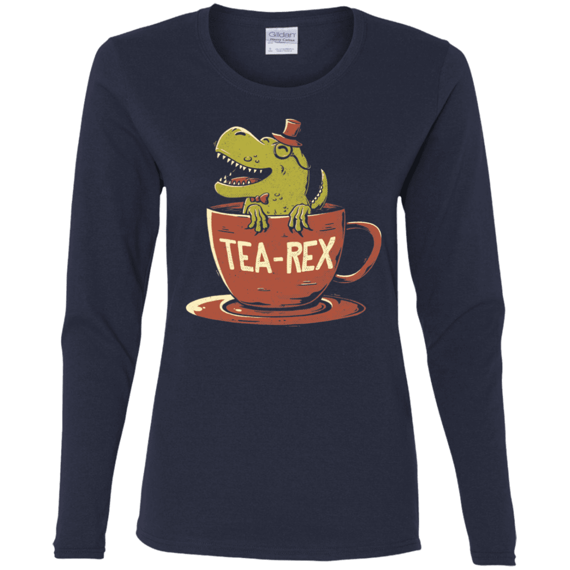 T-Shirts Navy / S Tea-Rex Women's Long Sleeve T-Shirt