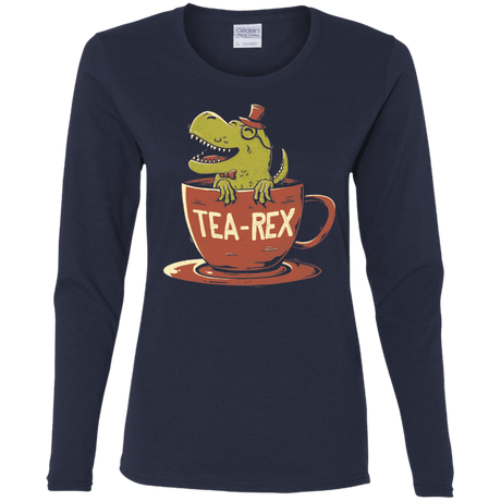 T-Shirts Navy / S Tea-Rex Women's Long Sleeve T-Shirt