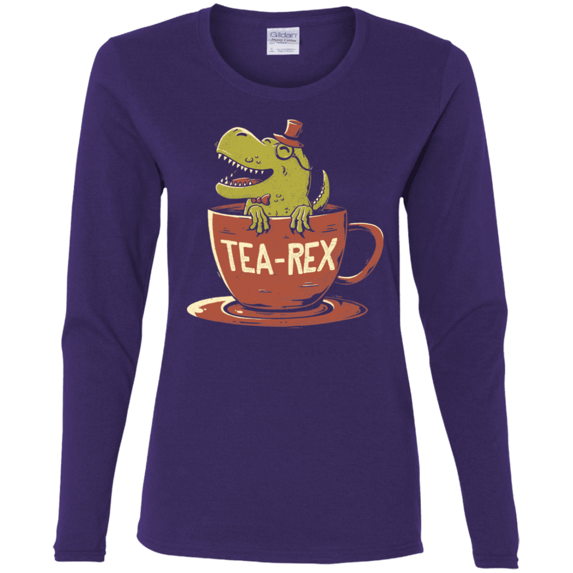 T-Shirts Purple / S Tea-Rex Women's Long Sleeve T-Shirt