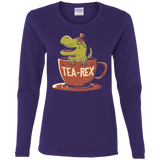 T-Shirts Purple / S Tea-Rex Women's Long Sleeve T-Shirt