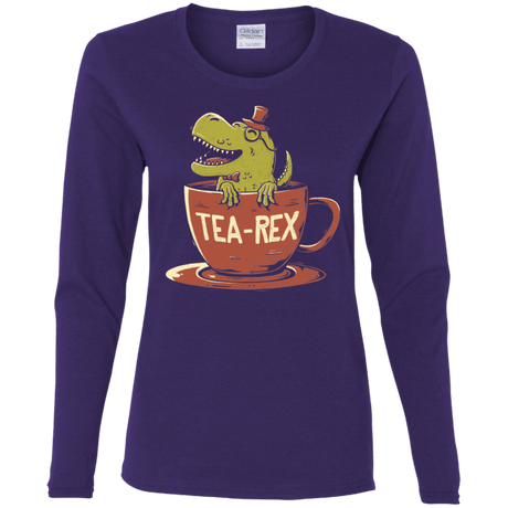 T-Shirts Purple / S Tea-Rex Women's Long Sleeve T-Shirt