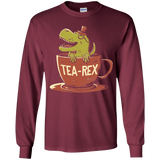 T-Shirts Maroon / YS Tea-Rex Youth Long Sleeve T-Shirt