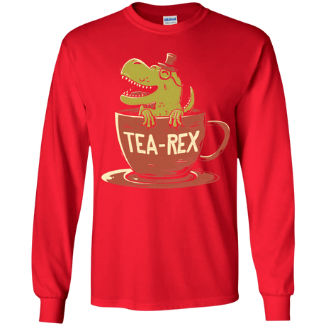T-Shirts Red / YS Tea-Rex Youth Long Sleeve T-Shirt