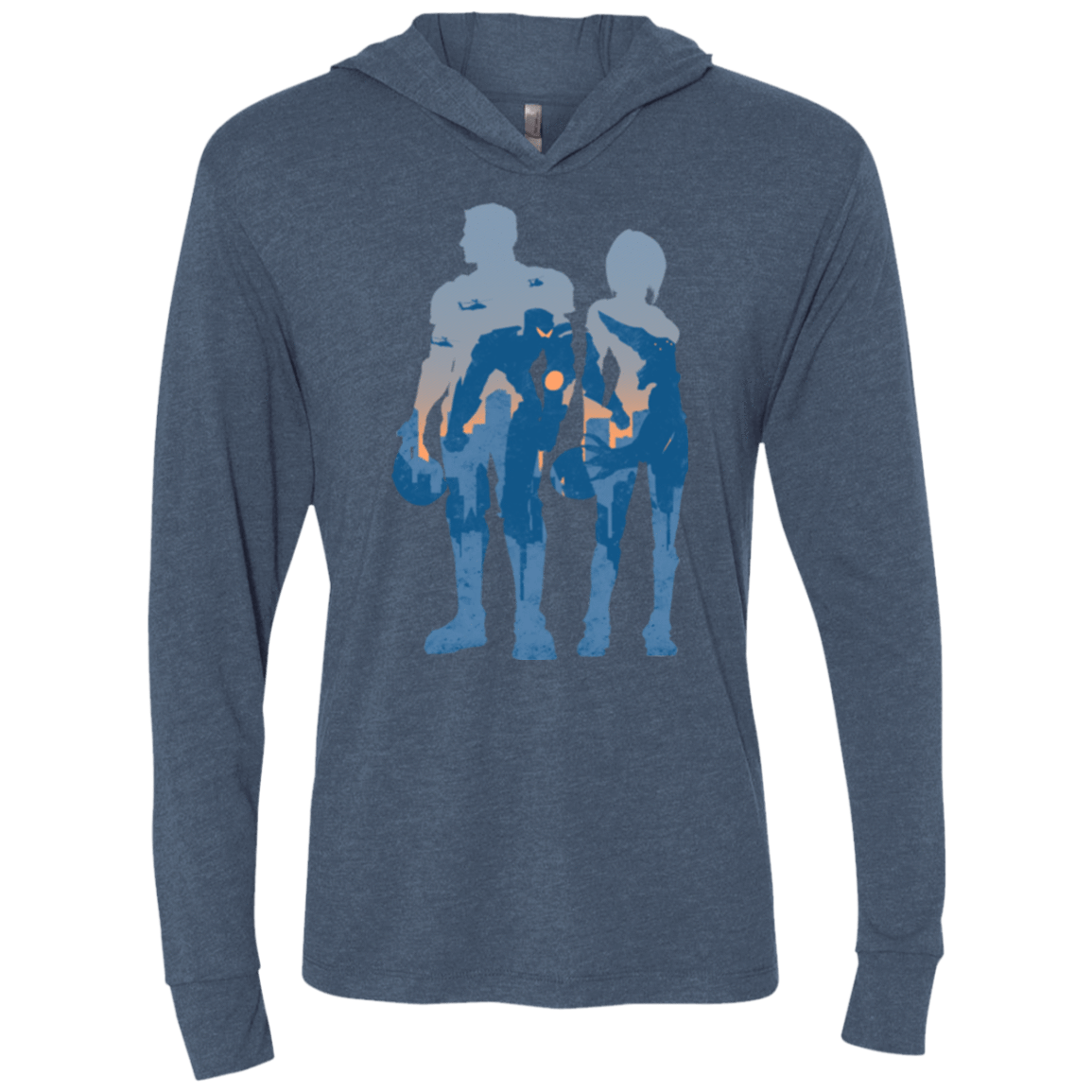 T-Shirts Indigo / X-Small Team danger Triblend Long Sleeve Hoodie Tee