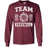 T-Shirts Maroon / S Team Freewill Men's Long Sleeve T-Shirt