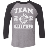 T-Shirts Premium Heather/Vintage Black / X-Small Team Freewill Men's Triblend 3/4 Sleeve