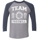 T-Shirts Premium Heather/Vintage Navy / X-Small Team Freewill Men's Triblend 3/4 Sleeve