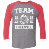 T-Shirts Premium Heather/Vintage Red / X-Small Team Freewill Men's Triblend 3/4 Sleeve
