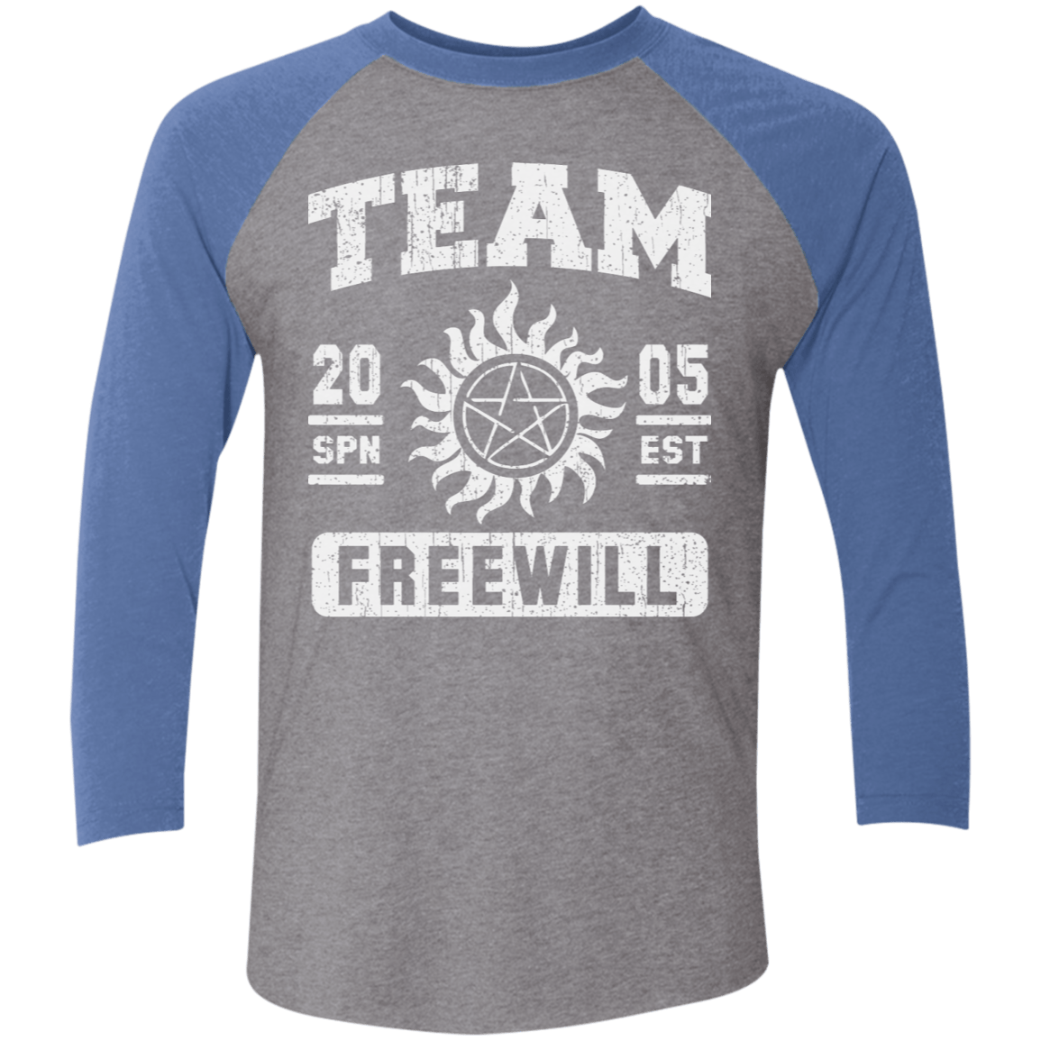 T-Shirts Premium Heather/Vintage Royal / X-Small Team Freewill Men's Triblend 3/4 Sleeve