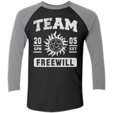 T-Shirts Vintage Black/Premium Heather / X-Small Team Freewill Men's Triblend 3/4 Sleeve