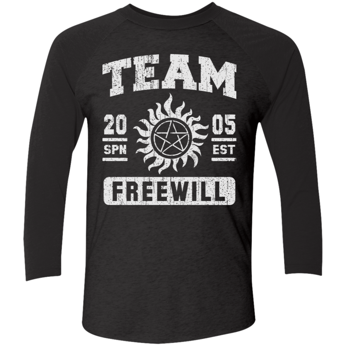 T-Shirts Vintage Black/Vintage Black / X-Small Team Freewill Men's Triblend 3/4 Sleeve