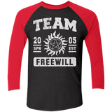 T-Shirts Vintage Black/Vintage Red / X-Small Team Freewill Men's Triblend 3/4 Sleeve