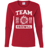 T-Shirts Red / S Team Freewill Women's Long Sleeve T-Shirt