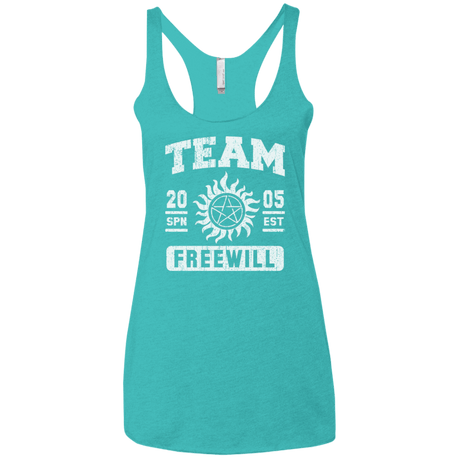 T-Shirts Tahiti Blue / X-Small Team Freewill Women's Triblend Racerback Tank