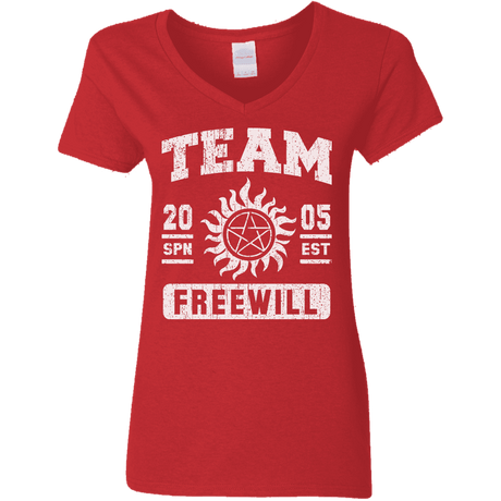 T-Shirts Red / S Team Freewill Women's V-Neck T-Shirt