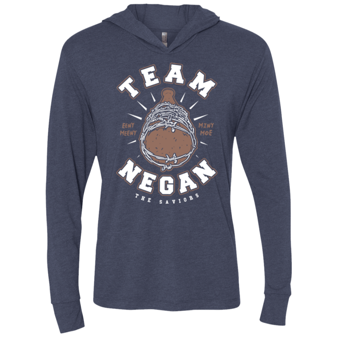 T-Shirts Vintage Navy / X-Small Team Negan Triblend Long Sleeve Hoodie Tee