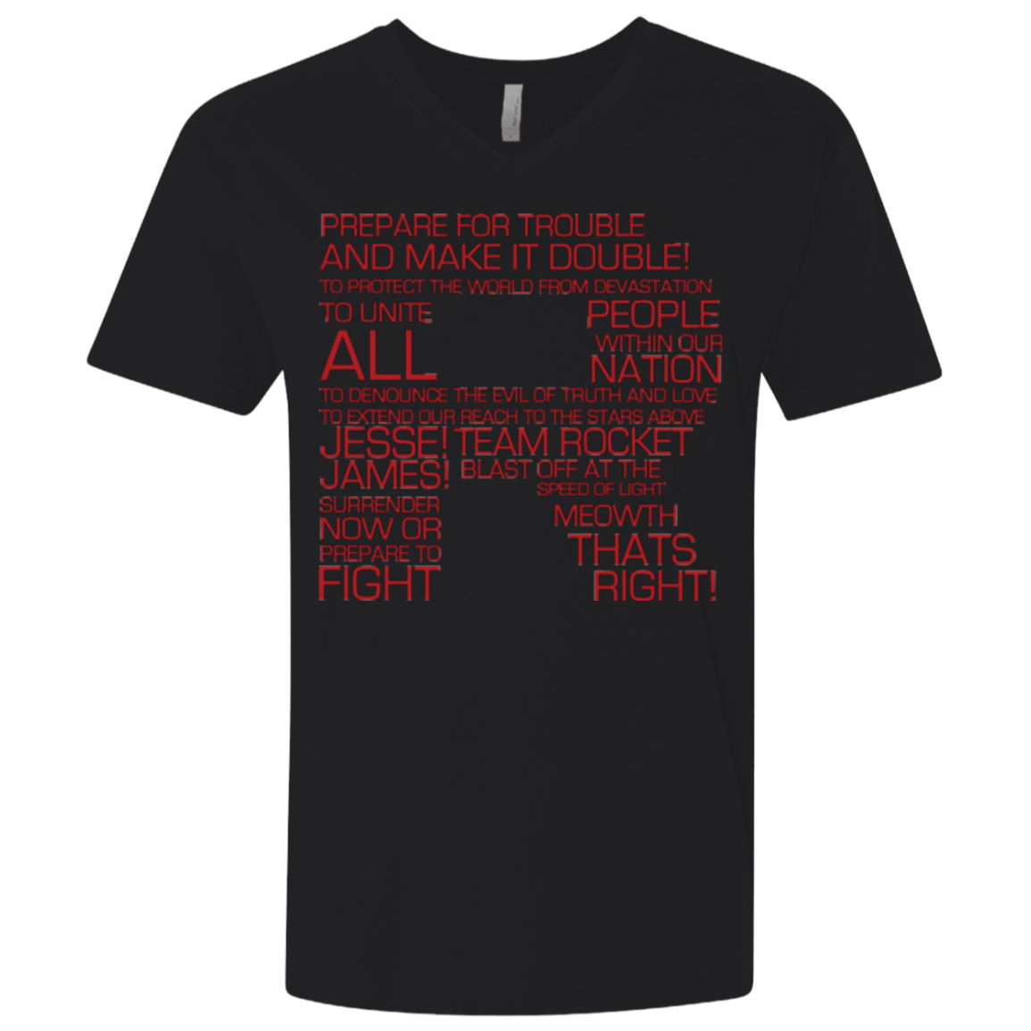 T-Shirts Black / X-Small Team Rocket Motto Men's Premium V-Neck