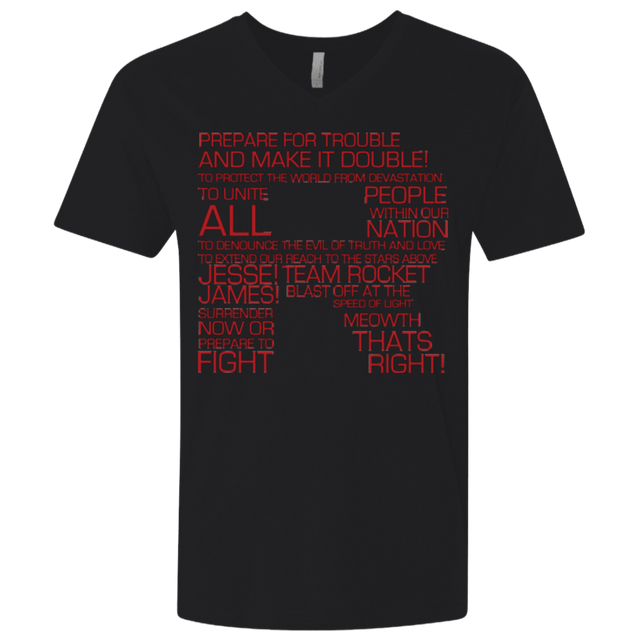 T-Shirts Black / X-Small Team Rocket Motto Men's Premium V-Neck
