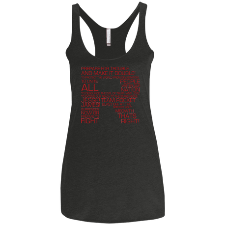 T-Shirts Vintage Black / X-Small Team Rocket Motto Women's Triblend Racerback Tank