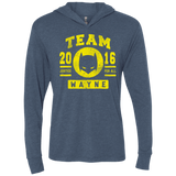 T-Shirts Indigo / X-Small TEAM WAYNE Triblend Long Sleeve Hoodie Tee