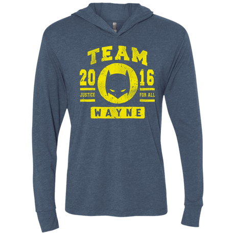 T-Shirts Indigo / X-Small TEAM WAYNE Triblend Long Sleeve Hoodie Tee