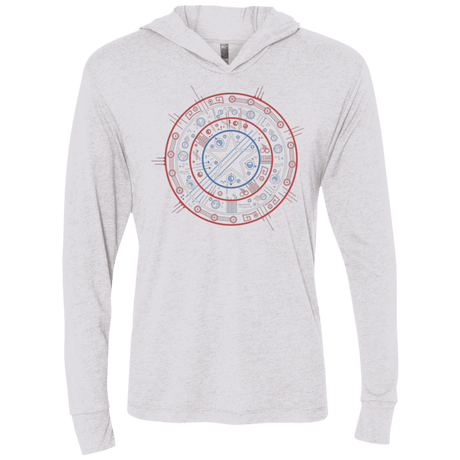 T-Shirts Heather White / X-Small Tech America Triblend Long Sleeve Hoodie Tee
