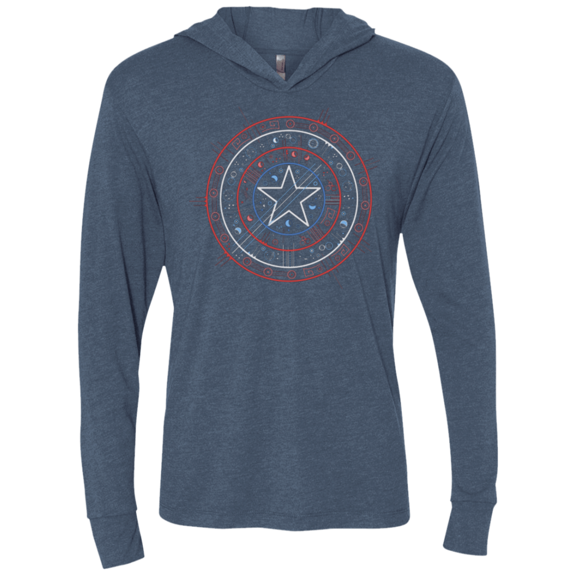 T-Shirts Indigo / X-Small Tech America Triblend Long Sleeve Hoodie Tee