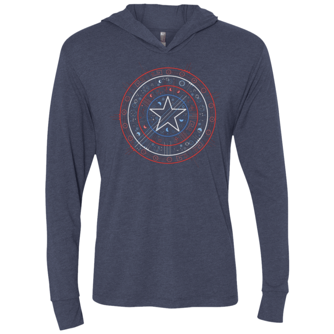 T-Shirts Vintage Navy / X-Small Tech America Triblend Long Sleeve Hoodie Tee