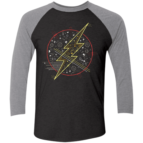 T-Shirts Vintage Black/Premium Heather / X-Small Tech Flash Men's Triblend 3/4 Sleeve