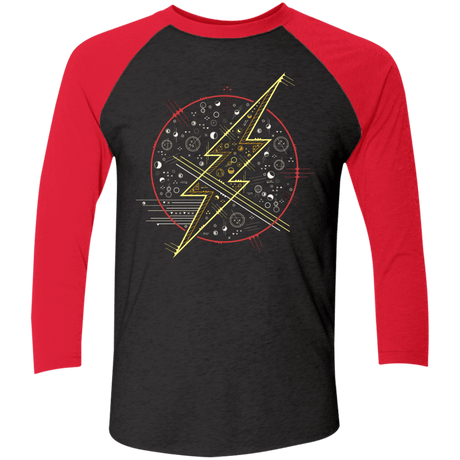 T-Shirts Vintage Black/Vintage Red / X-Small Tech Flash Men's Triblend 3/4 Sleeve
