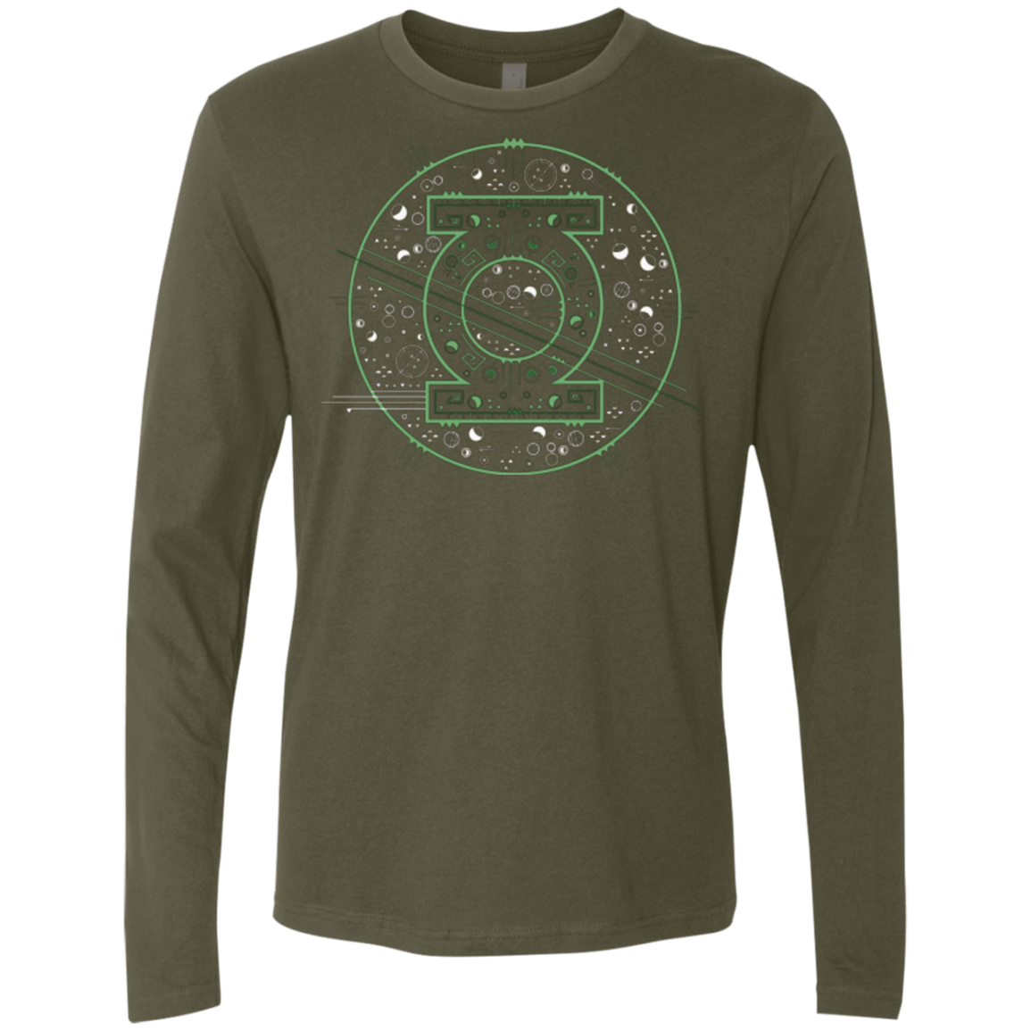 T-Shirts Military Green / Small Tech lantern Men's Premium Long Sleeve
