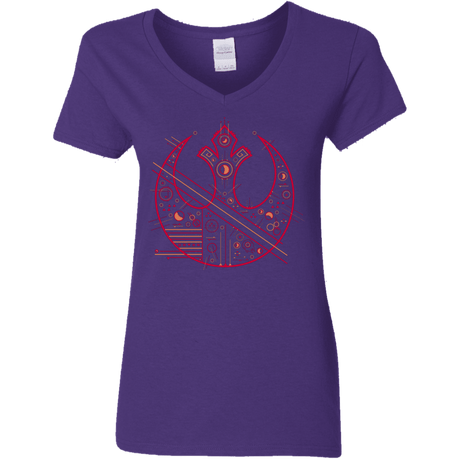 T-Shirts Purple / S Tech Rebel Women's V-Neck T-Shirt