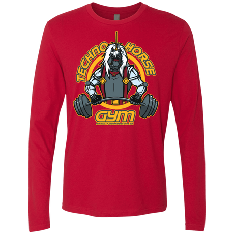 T-Shirts Red / S Techno Horse Gym Men's Premium Long Sleeve