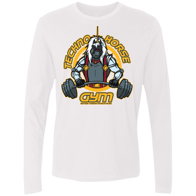 T-Shirts White / S Techno Horse Gym Men's Premium Long Sleeve