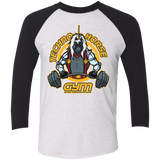 T-Shirts Heather White/Vintage Black / X-Small Techno Horse Gym Men's Triblend 3/4 Sleeve