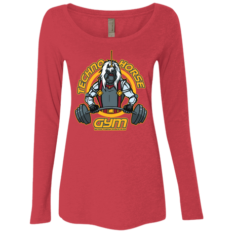 T-Shirts Vintage Red / S Techno Horse Gym Women's Triblend Long Sleeve Shirt