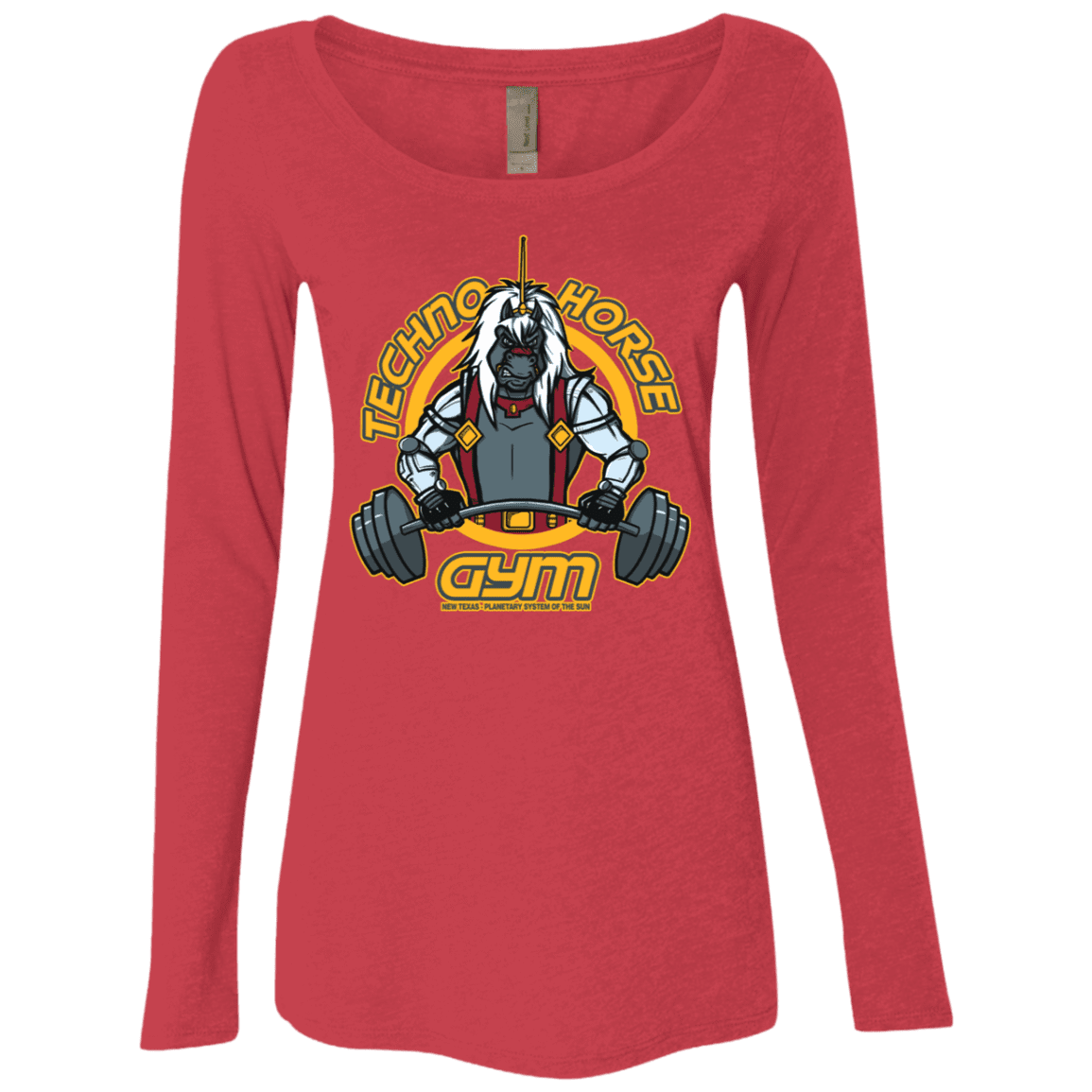 T-Shirts Vintage Red / S Techno Horse Gym Women's Triblend Long Sleeve Shirt