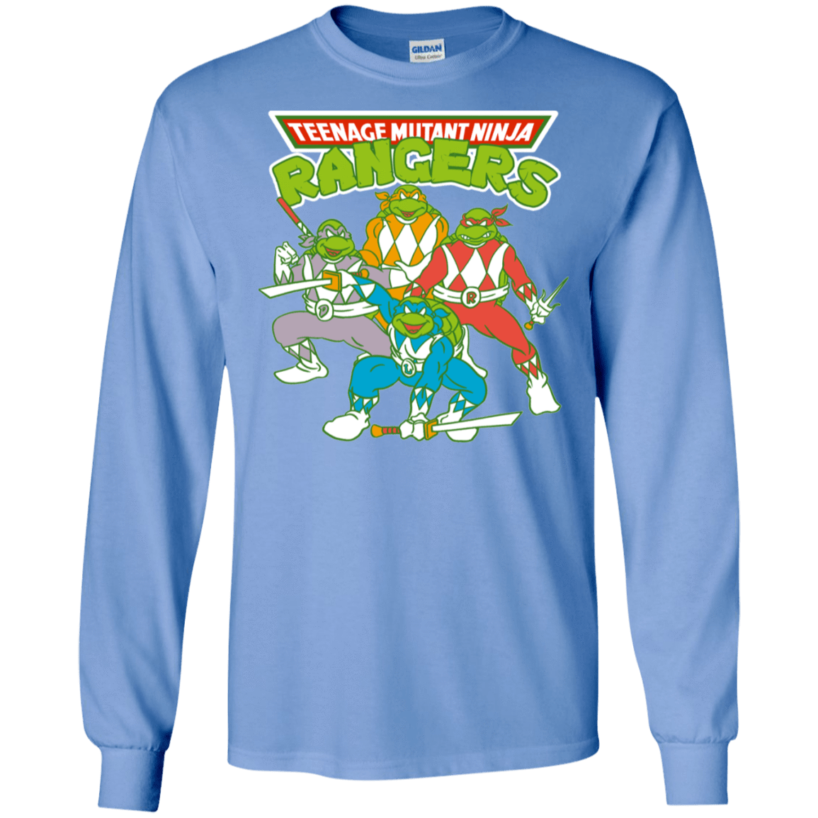 T-Shirts Carolina Blue / S Teenage Mutant Ninja Rangers Men's Long Sleeve T-Shirt