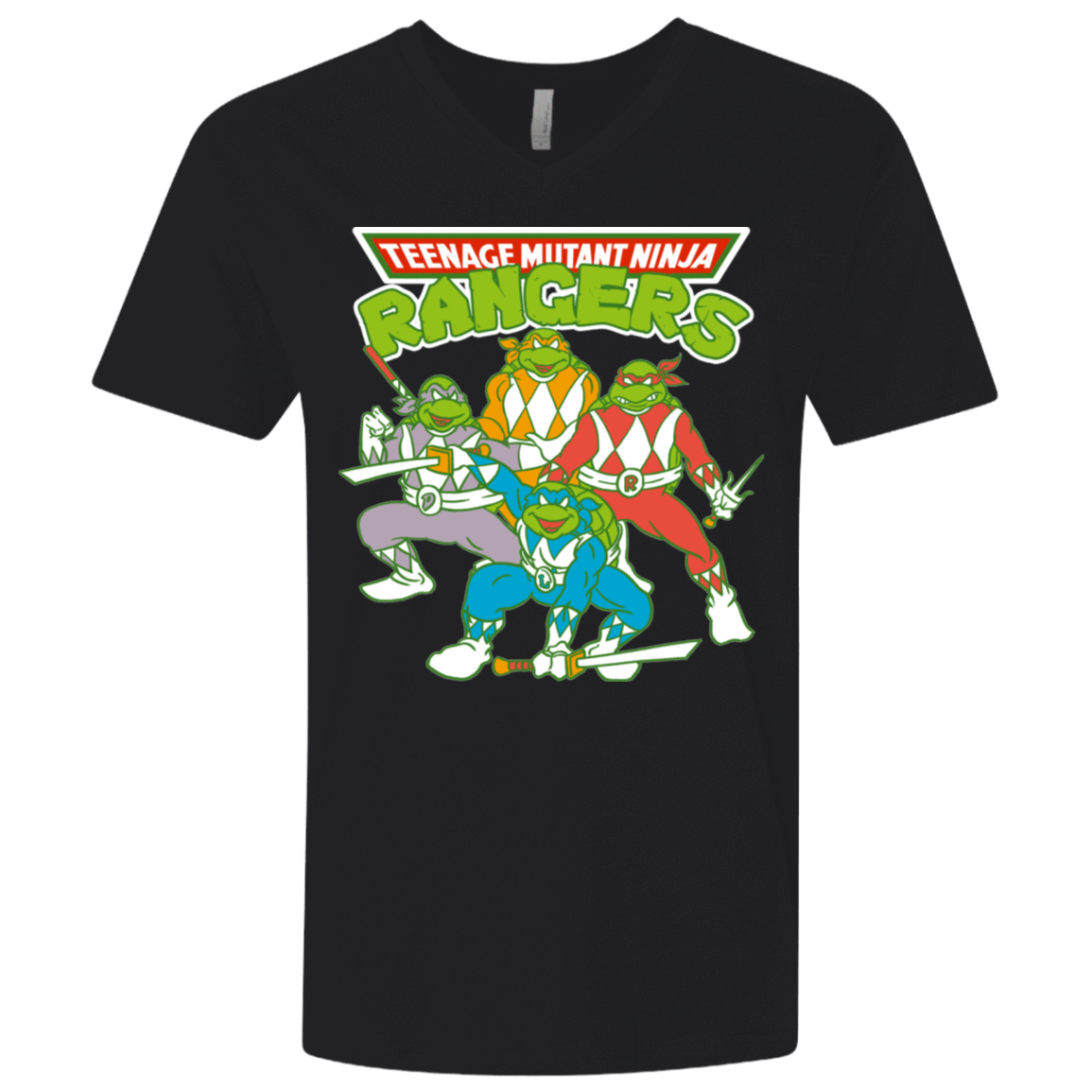 T-Shirts Black / X-Small Teenage Mutant Ninja Rangers Men's Premium V-Neck