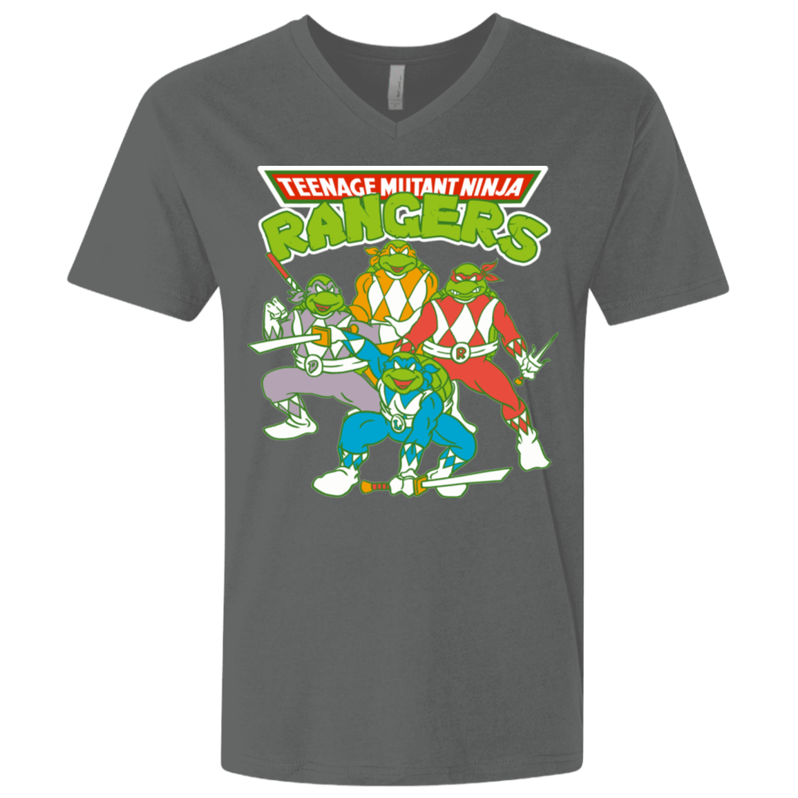 T-Shirts Heavy Metal / X-Small Teenage Mutant Ninja Rangers Men's Premium V-Neck