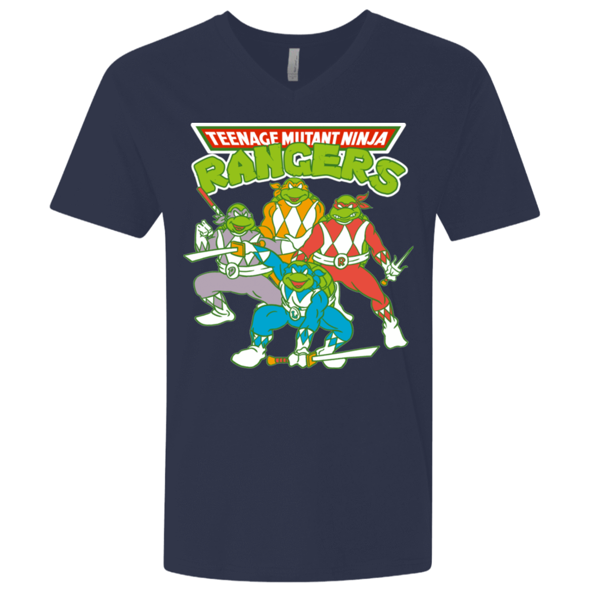 T-Shirts Midnight Navy / X-Small Teenage Mutant Ninja Rangers Men's Premium V-Neck