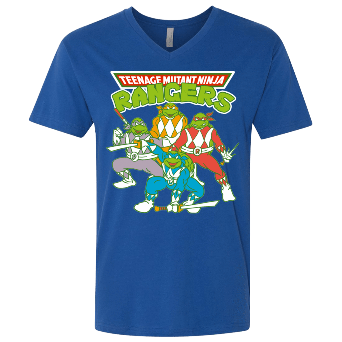 T-Shirts Royal / X-Small Teenage Mutant Ninja Rangers Men's Premium V-Neck