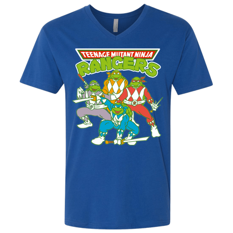 T-Shirts Royal / X-Small Teenage Mutant Ninja Rangers Men's Premium V-Neck