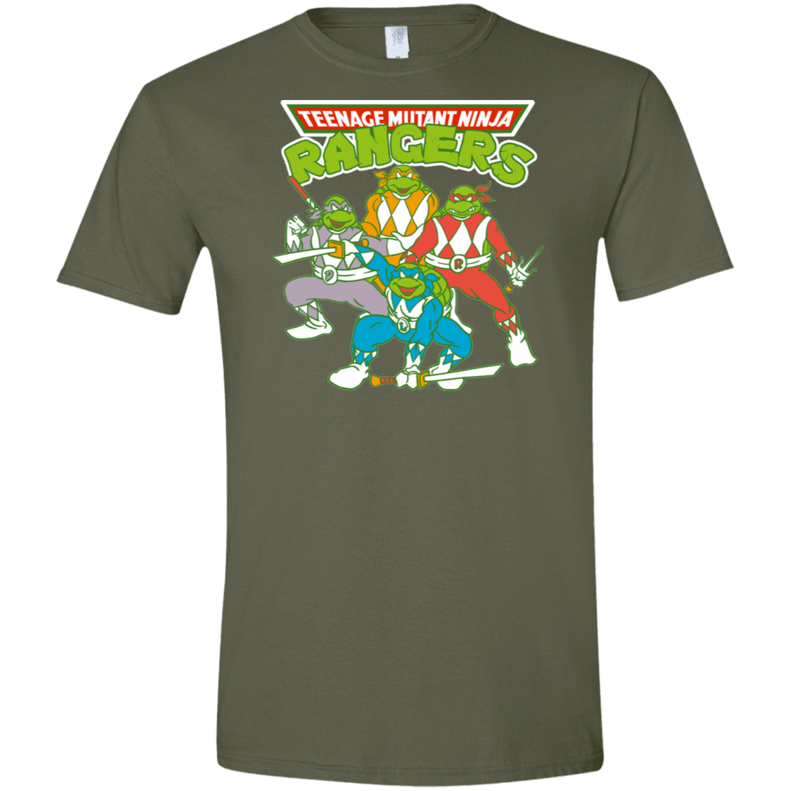 T-Shirts Military Green / S Teenage Mutant Ninja Rangers Men's Semi-Fitted Softstyle