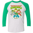 T-Shirts Heather White/Envy / X-Small Teenage Mutant Ninja Rangers Men's Triblend 3/4 Sleeve