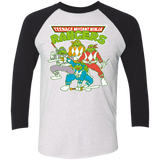 T-Shirts Heather White/Vintage Black / X-Small Teenage Mutant Ninja Rangers Men's Triblend 3/4 Sleeve