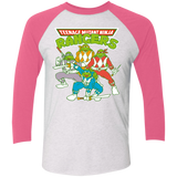 T-Shirts Heather White/Vintage Pink / X-Small Teenage Mutant Ninja Rangers Men's Triblend 3/4 Sleeve
