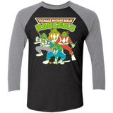 T-Shirts Vintage Black/Premium Heather / X-Small Teenage Mutant Ninja Rangers Men's Triblend 3/4 Sleeve